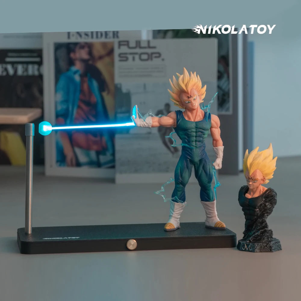 Nikolatoy Dragon Ball Kakarotto Son Goku Kamehameha Wave Magnetic Light Lamp Ornament Anime Peripheral Toys Collect Model Gift